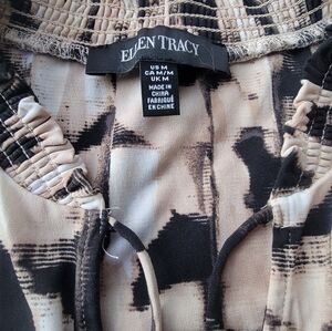 Ellen Tracy Monochrome Patterned Top